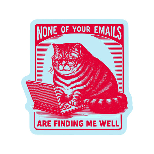 Work Email Cat - Vinyl Sticker