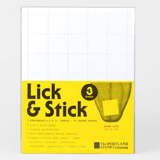 Square Blank - Lick & Stick Stamps - Pack of 3