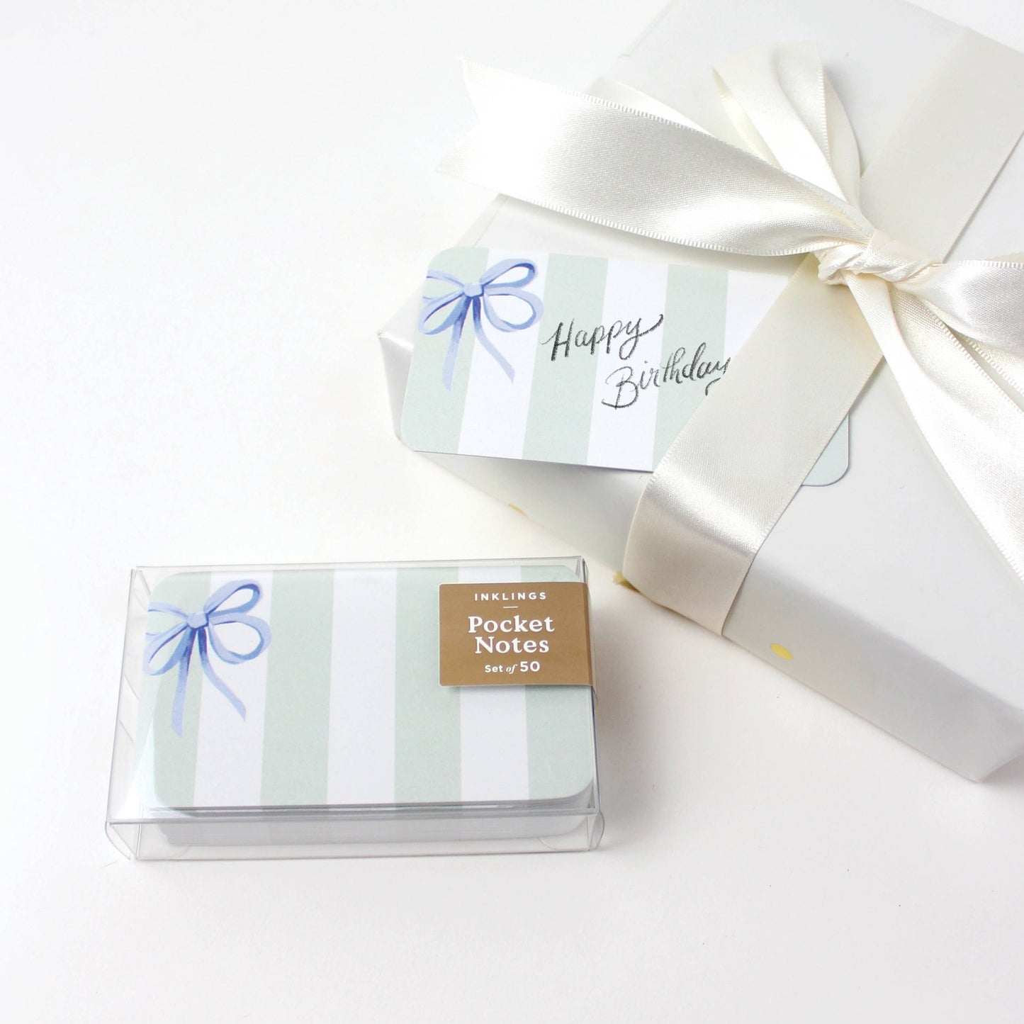 Blue Bow Stripes - Pocket Notes