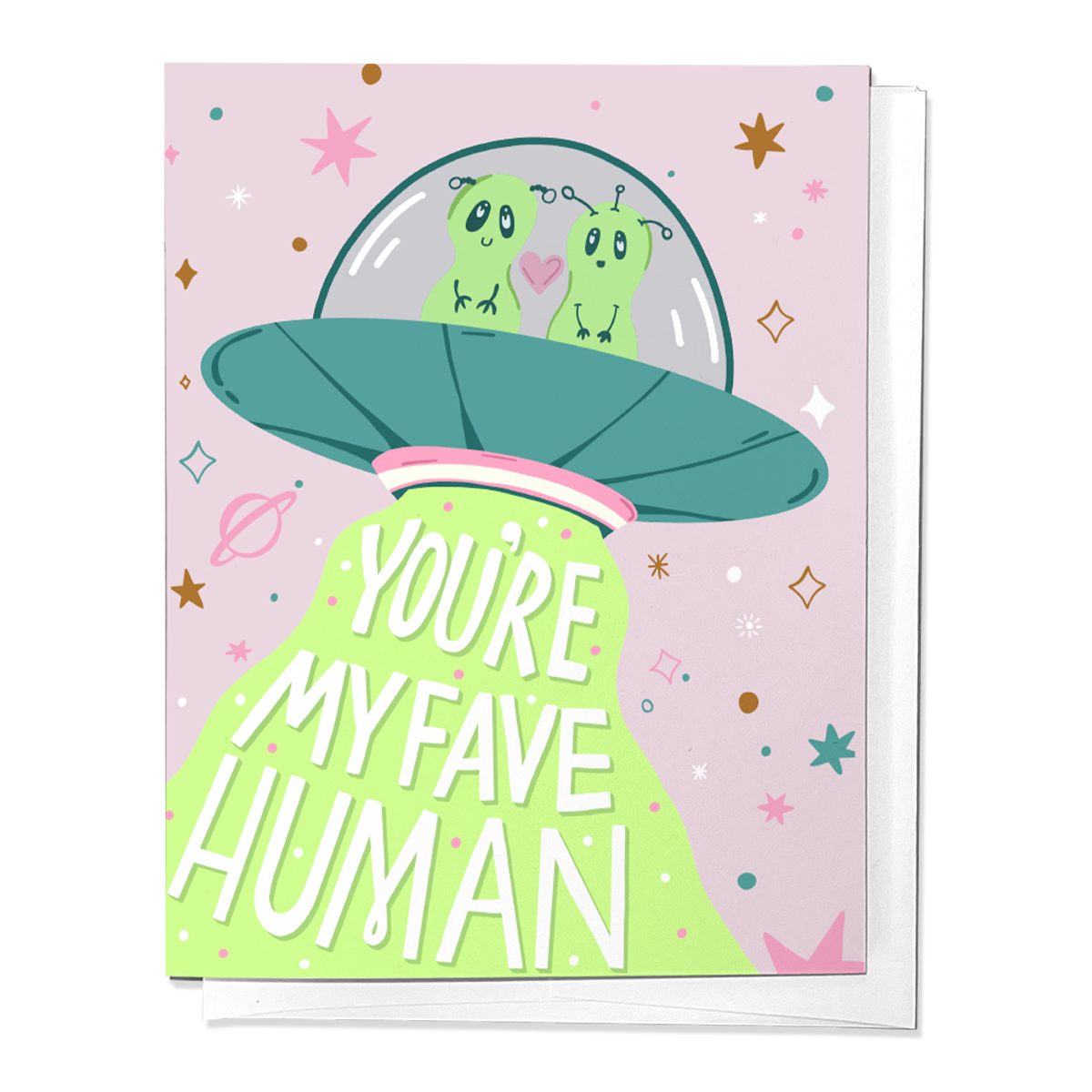 You're My Favorite Human Valentine's Day Alien Greeting Card