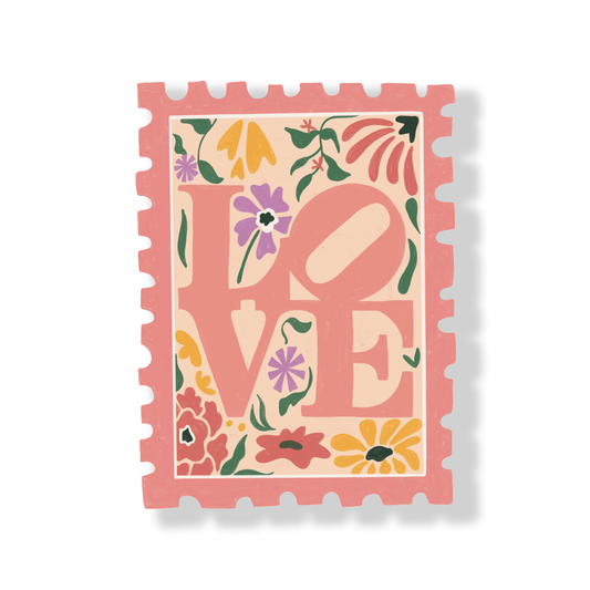 Love Park Sign - Floral Stamp Vinyl Sticker