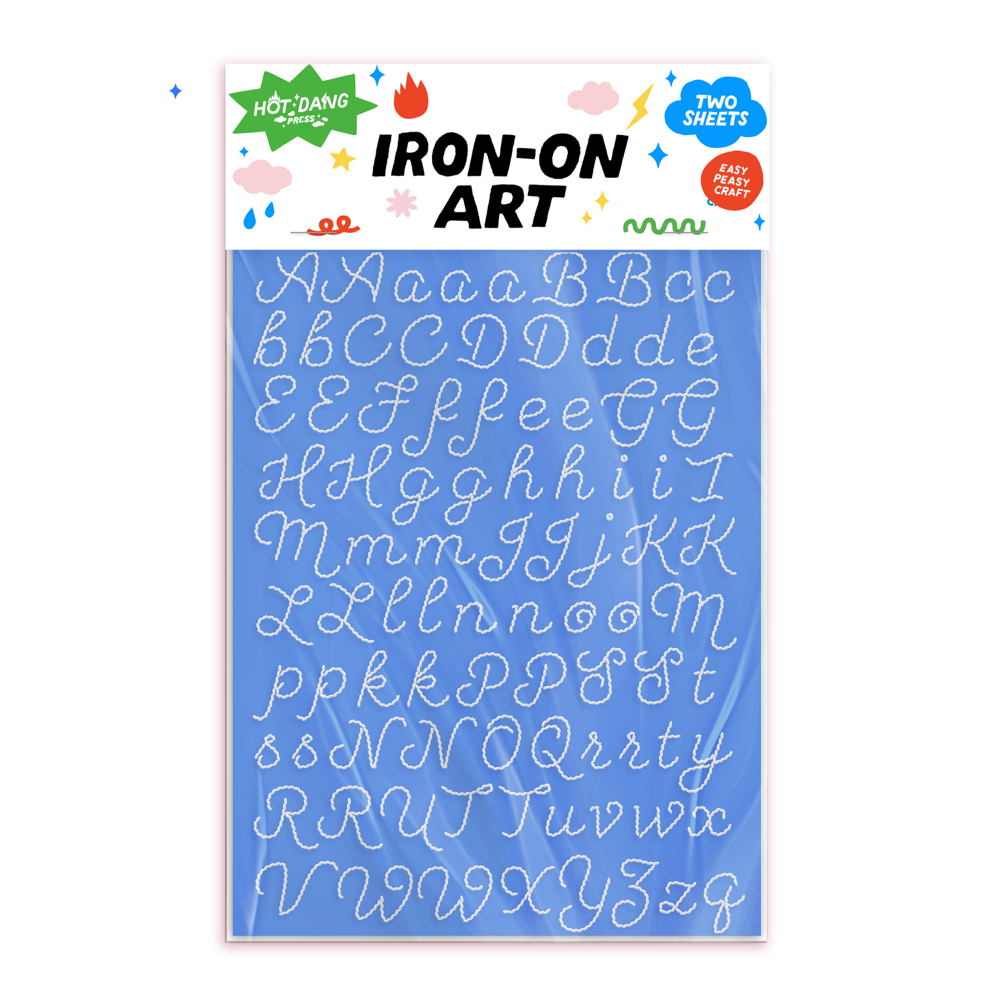 Embroidery Alphabet Cream - Iron-On Art Sheet Set