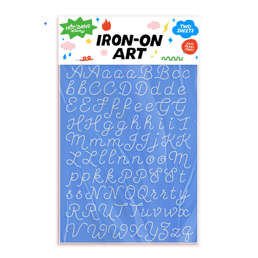 Embroidery Alphabet Cream - Iron-On Art Sheet Set
