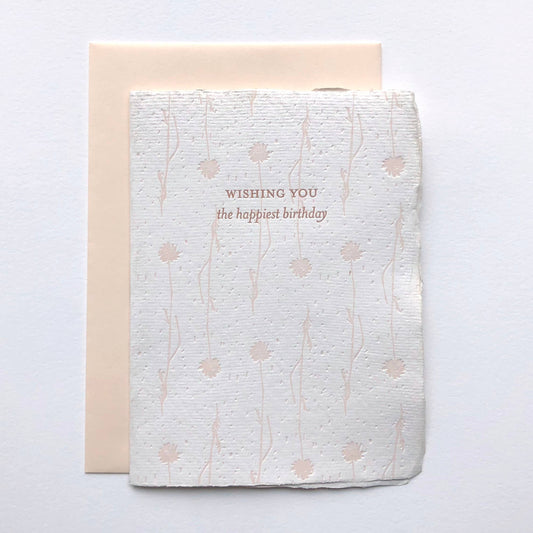 Happiest Birthday - Handmade Paper - Greeting Card