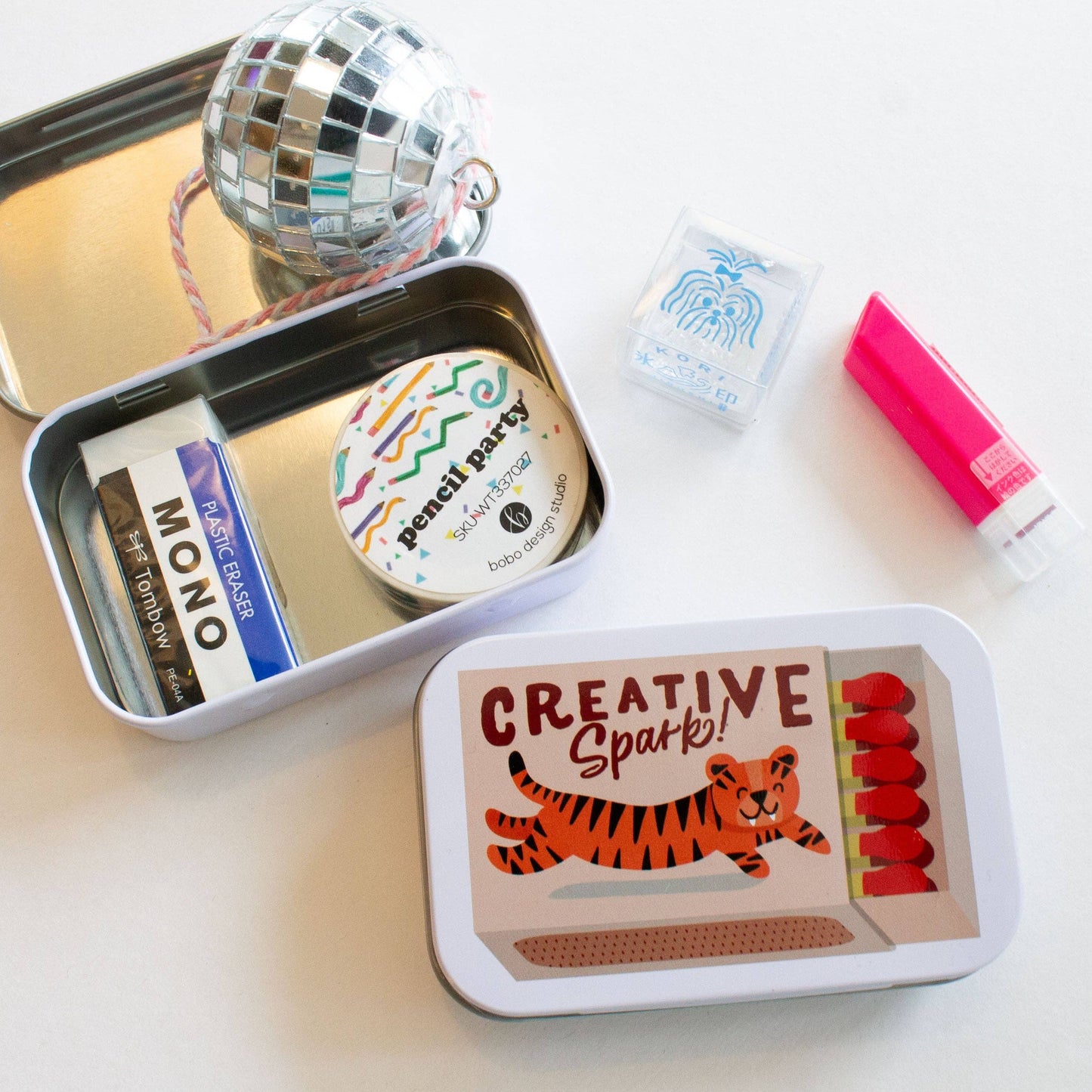 Creative Spark Matches - Washi Flake and Trinket Tin