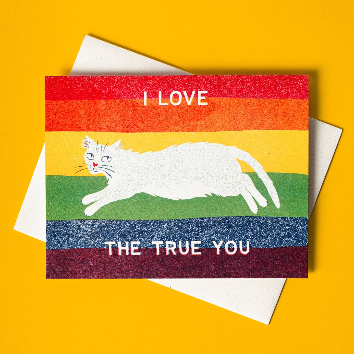 Bromstad Printing Co. - I Love The True You - Gay Pride Risograph Card