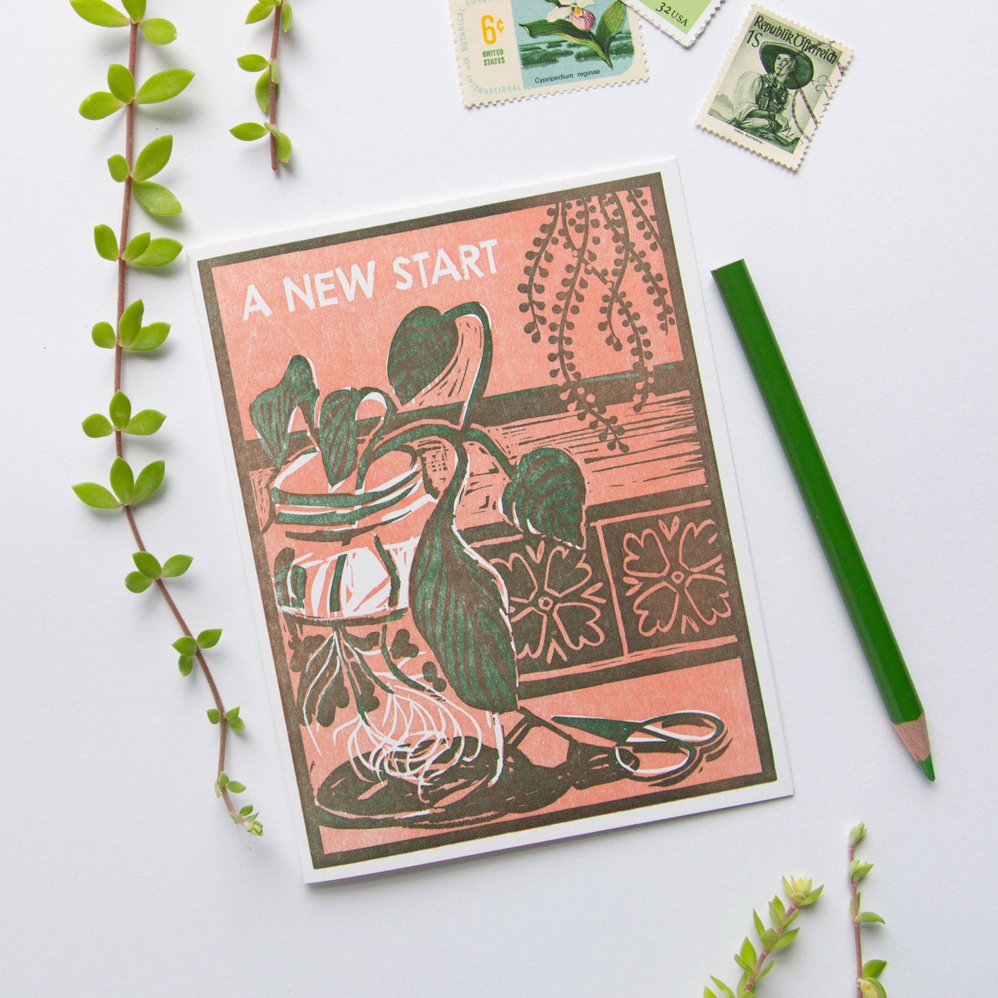 Heartell Press - A New Start Letterpress Card