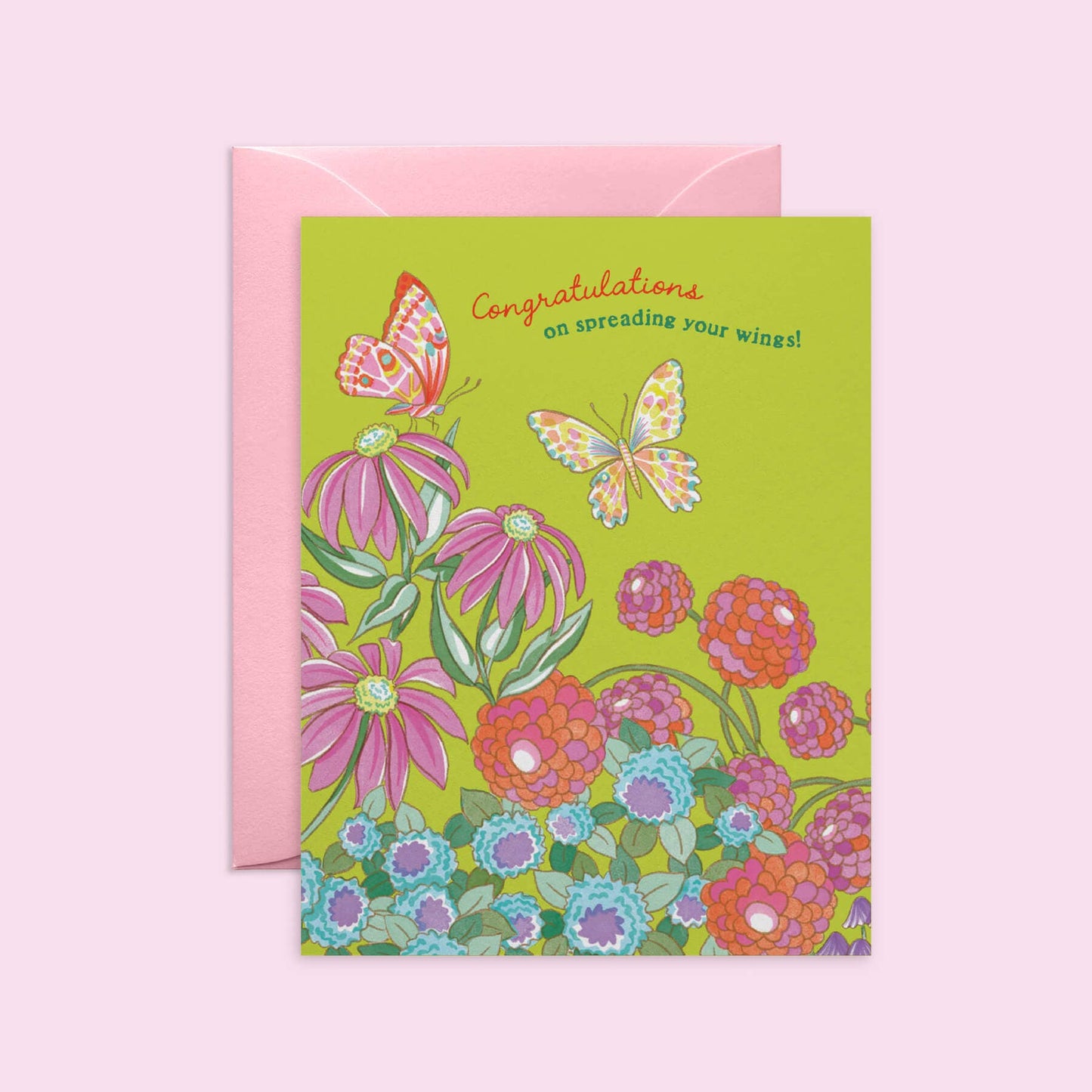 O.O.M.F Creative - Butterfly and Flowers Congrats Card