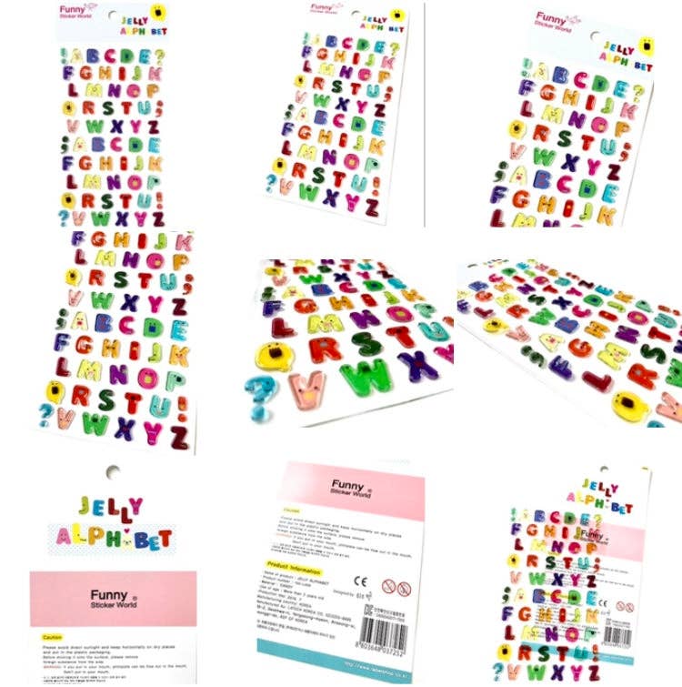 Jelly Alphabet - Gel Sticker Sheet