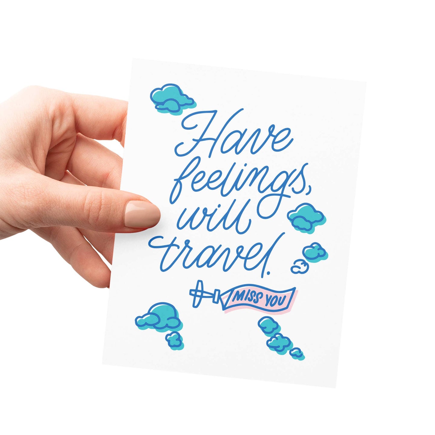 Will Travel - Miss You Letterpress Card