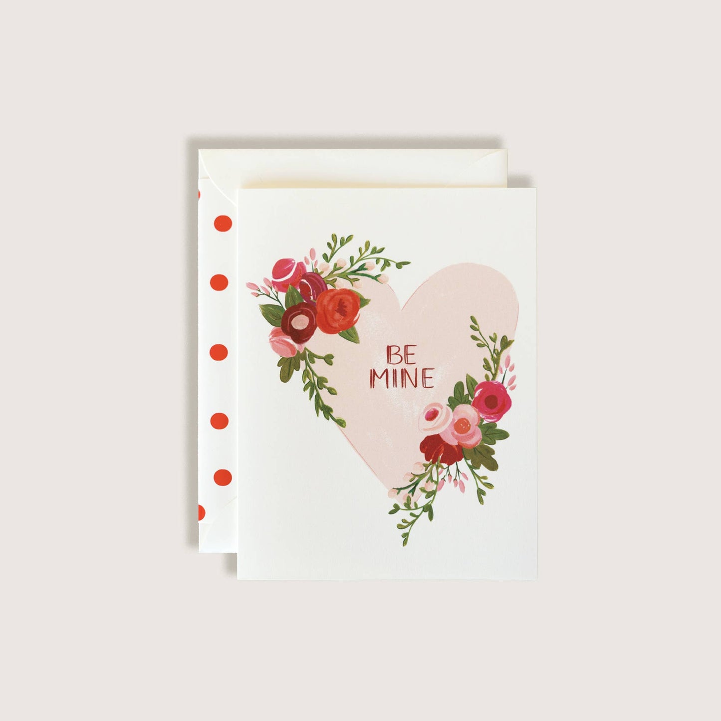 Be Mine Valentine's Day Flowers Heart Greeting Card