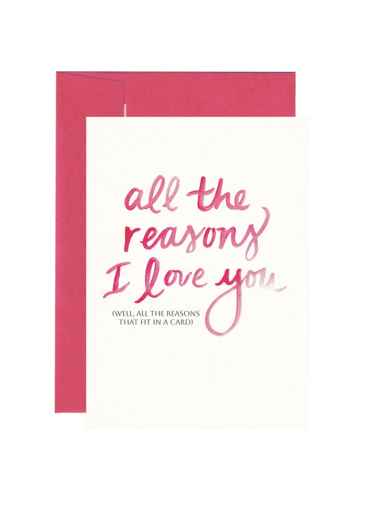 Harmony Hardin Greeting Cards - Romantic Card | Friend | All the reasons I love you