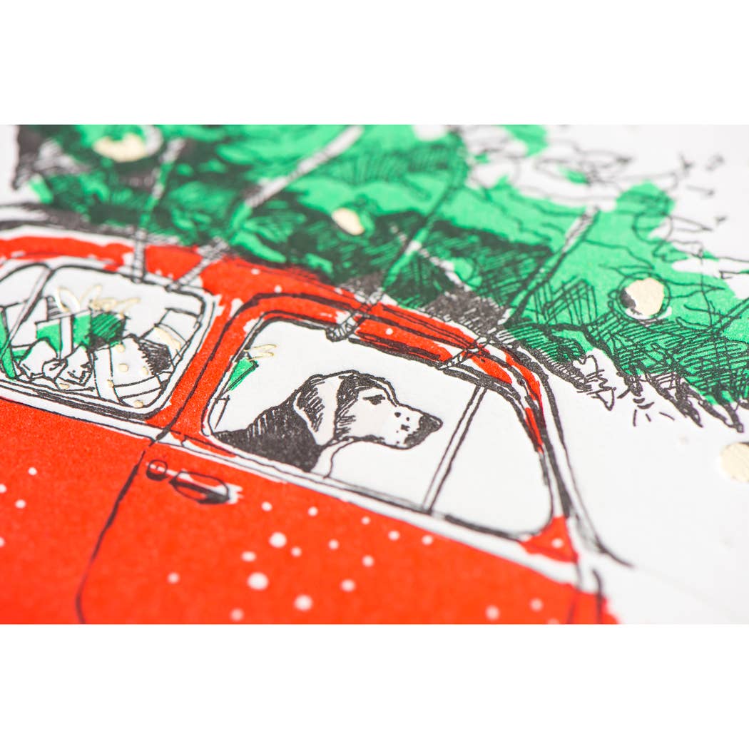 Porchlight Press Letterpress - O Christmas Tree Dog Card