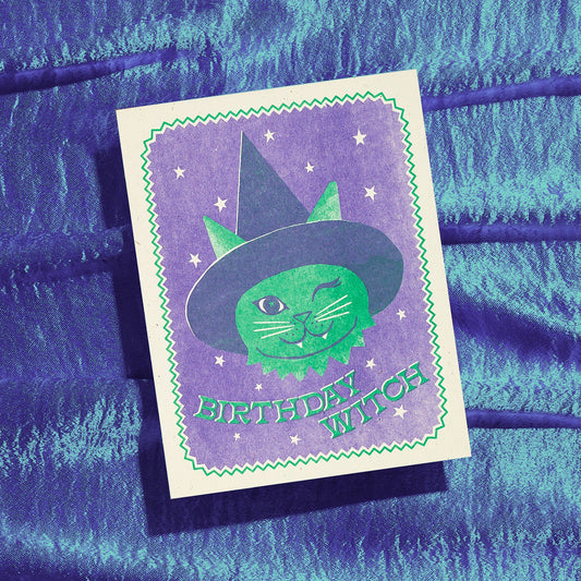 Bromstad Printing Co. - Birthday Witch - Risograph Card