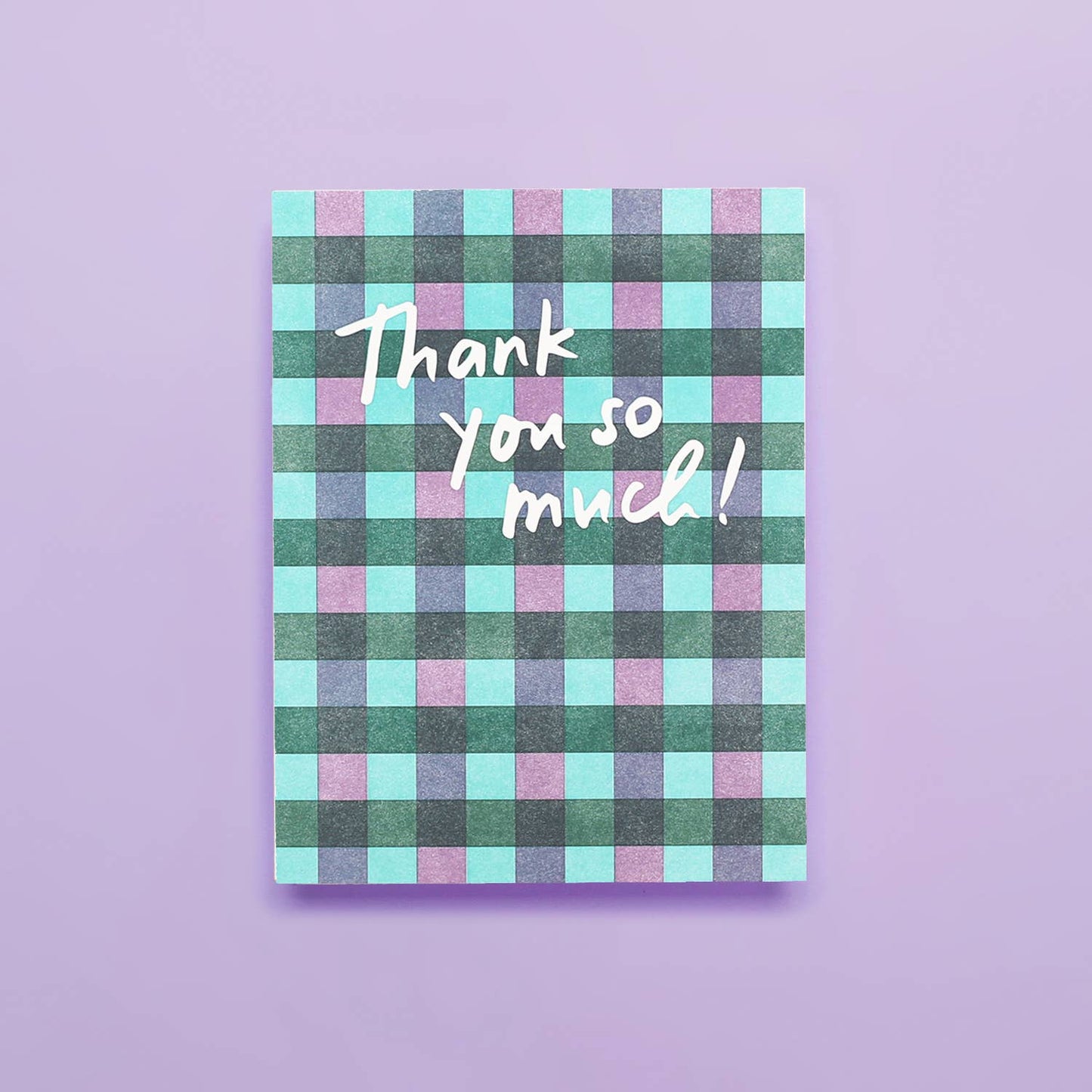 Plaid Thank You - Letterpress Greeting Card