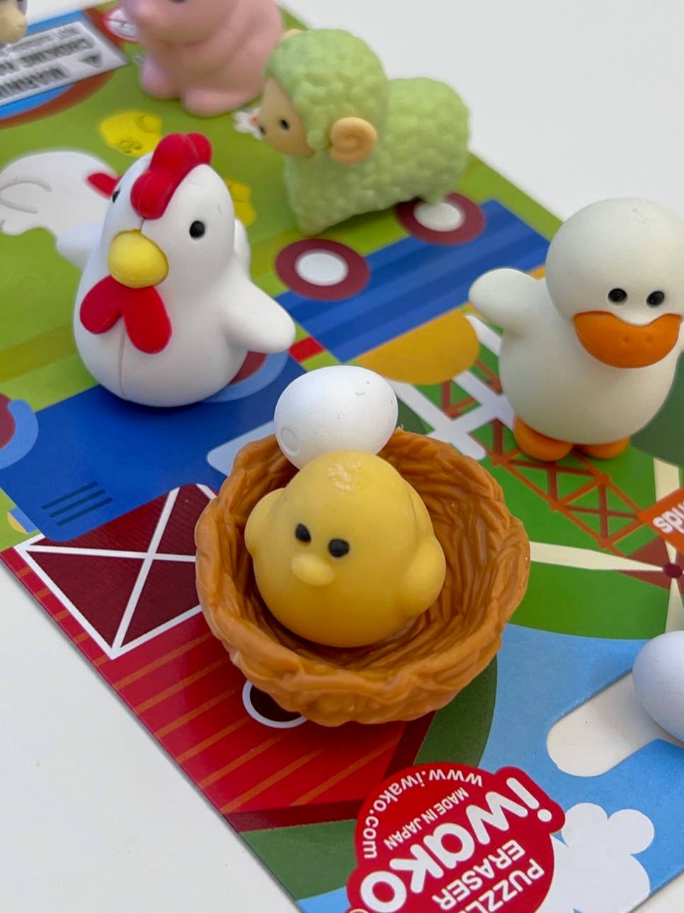 Chicken & Friends Eraser Set