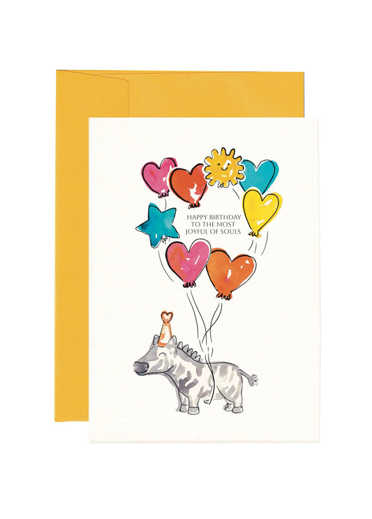 Harmony Hardin Greeting Cards - Zebra Card | Happy Birthday to the most joyful of souls
