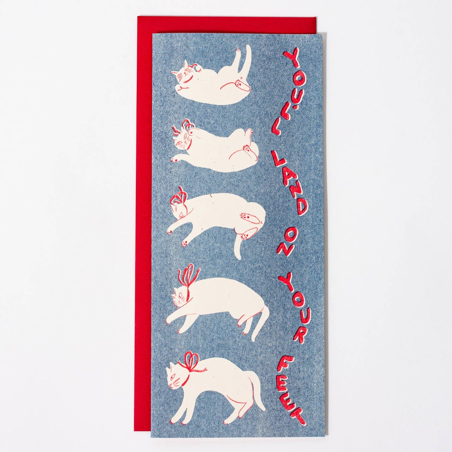 Bromstad Printing Co. - You'll Land on Your Feet - Risograph Greeting Card