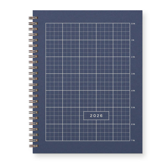 Deep Blue Ruler Grid - 2026 Planner