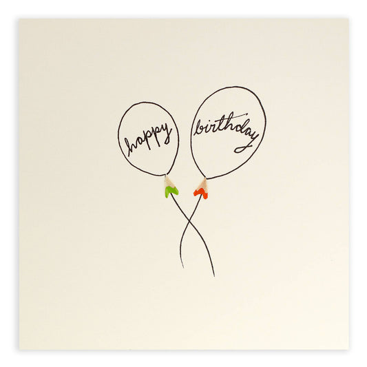 Birthday Balloon  –  Real Pencil Shavings - Greeting Card