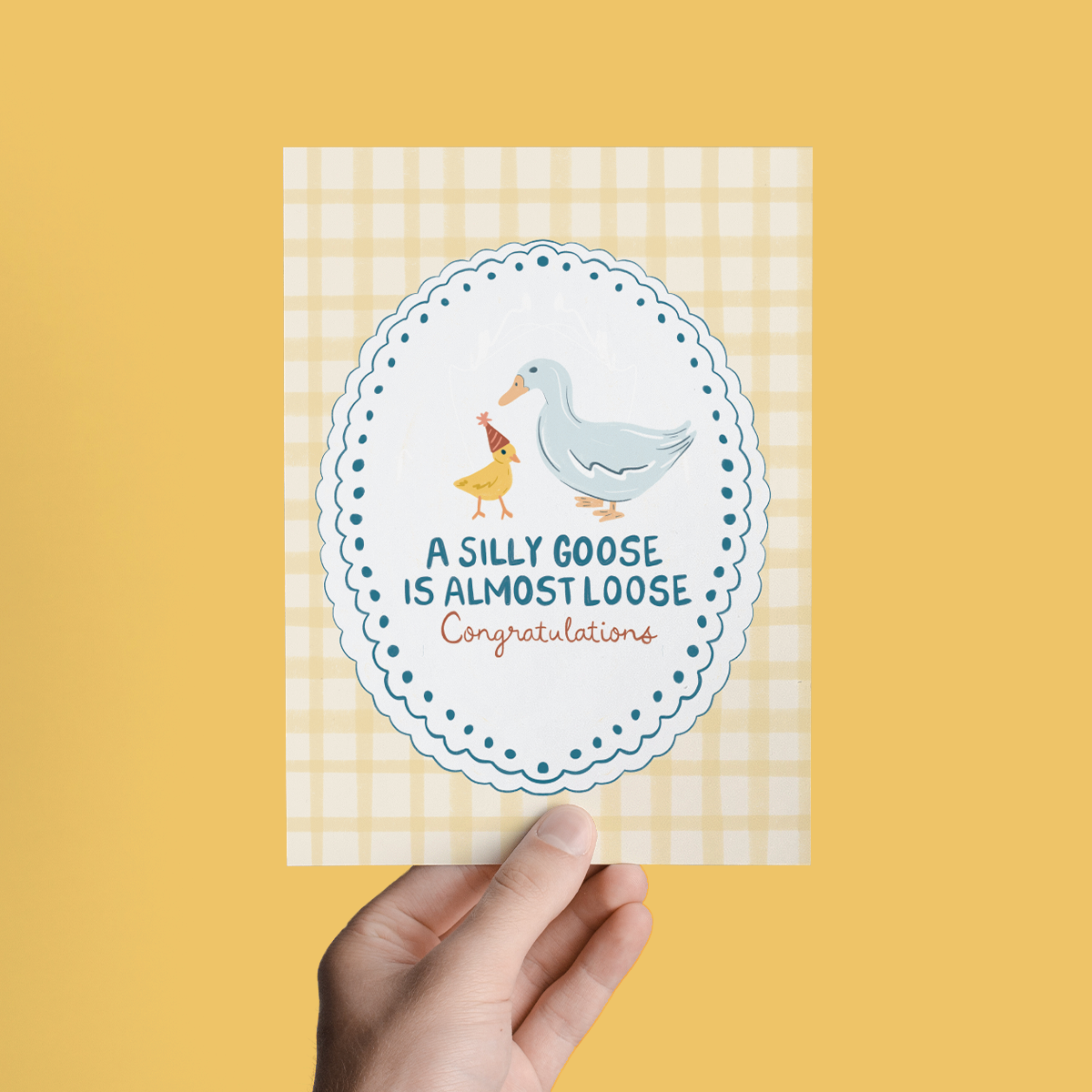 A Silly Goose is Almost Loose Baby Shower Greeting Card