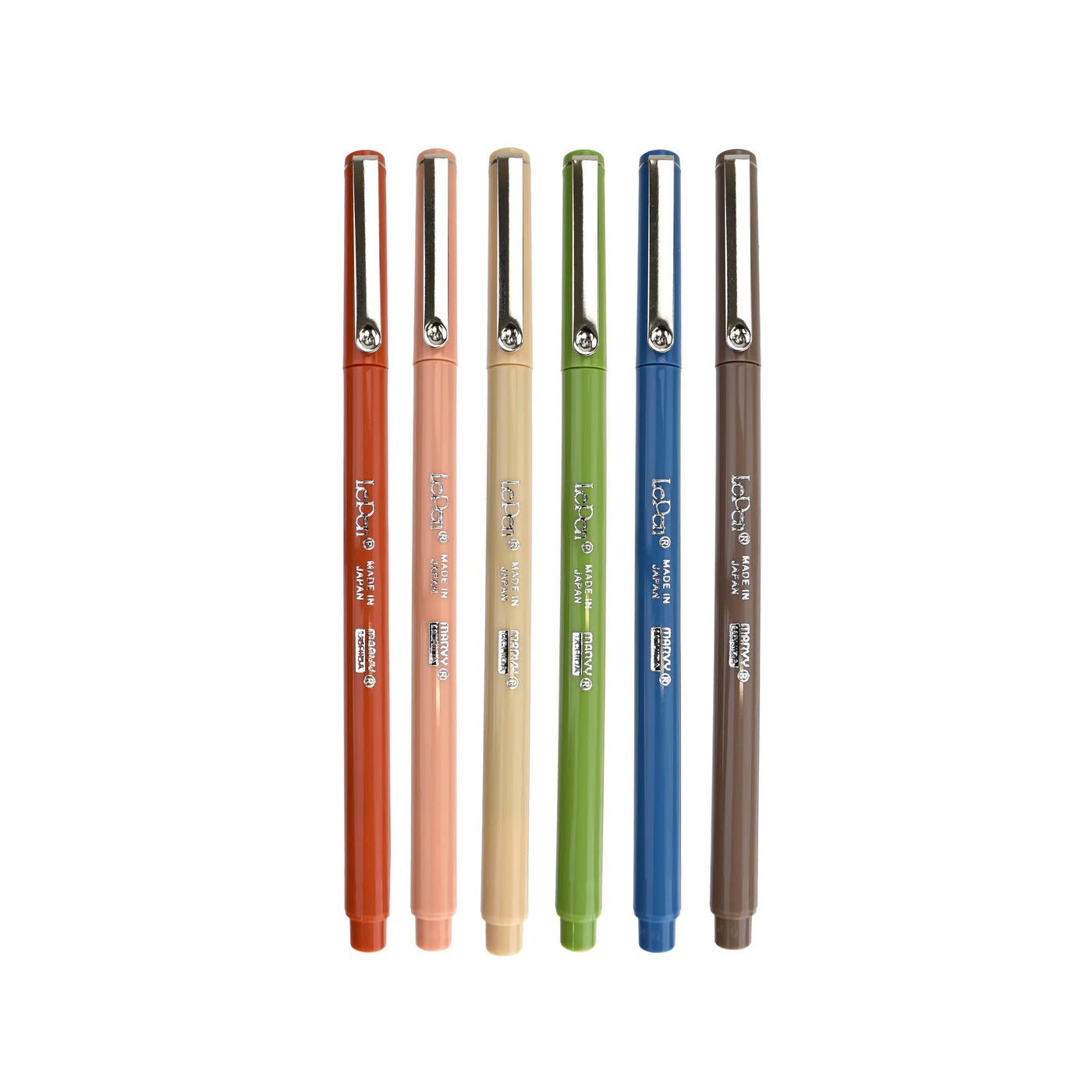 Earth Tones - Le Pen - Set of 6 With Case