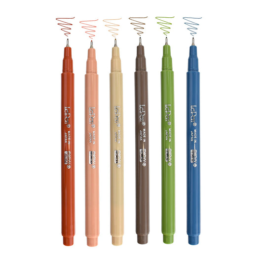 Earth Tones - Le Pen - Set of 6 With Case