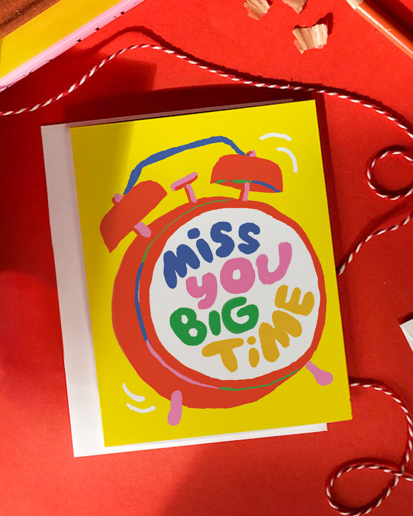 Miss You Big Time - Retro Inspired Thinking of you Card