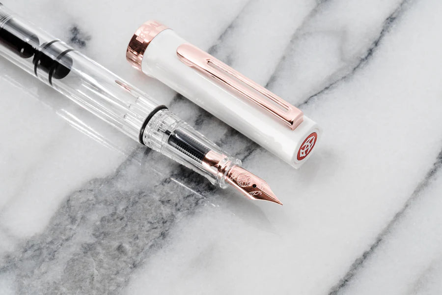 White - Rose Gold Nib - TWSBI Fountain Pen
