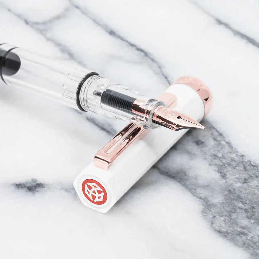 White - Rose Gold Nib - TWSBI Fountain Pen