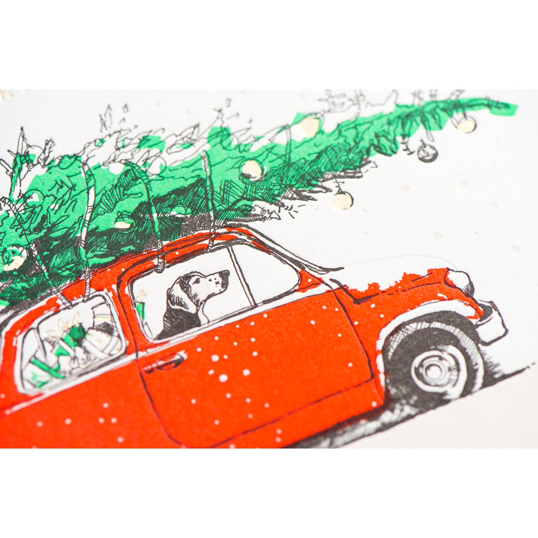 Porchlight Press Letterpress - O Christmas Tree Dog Card