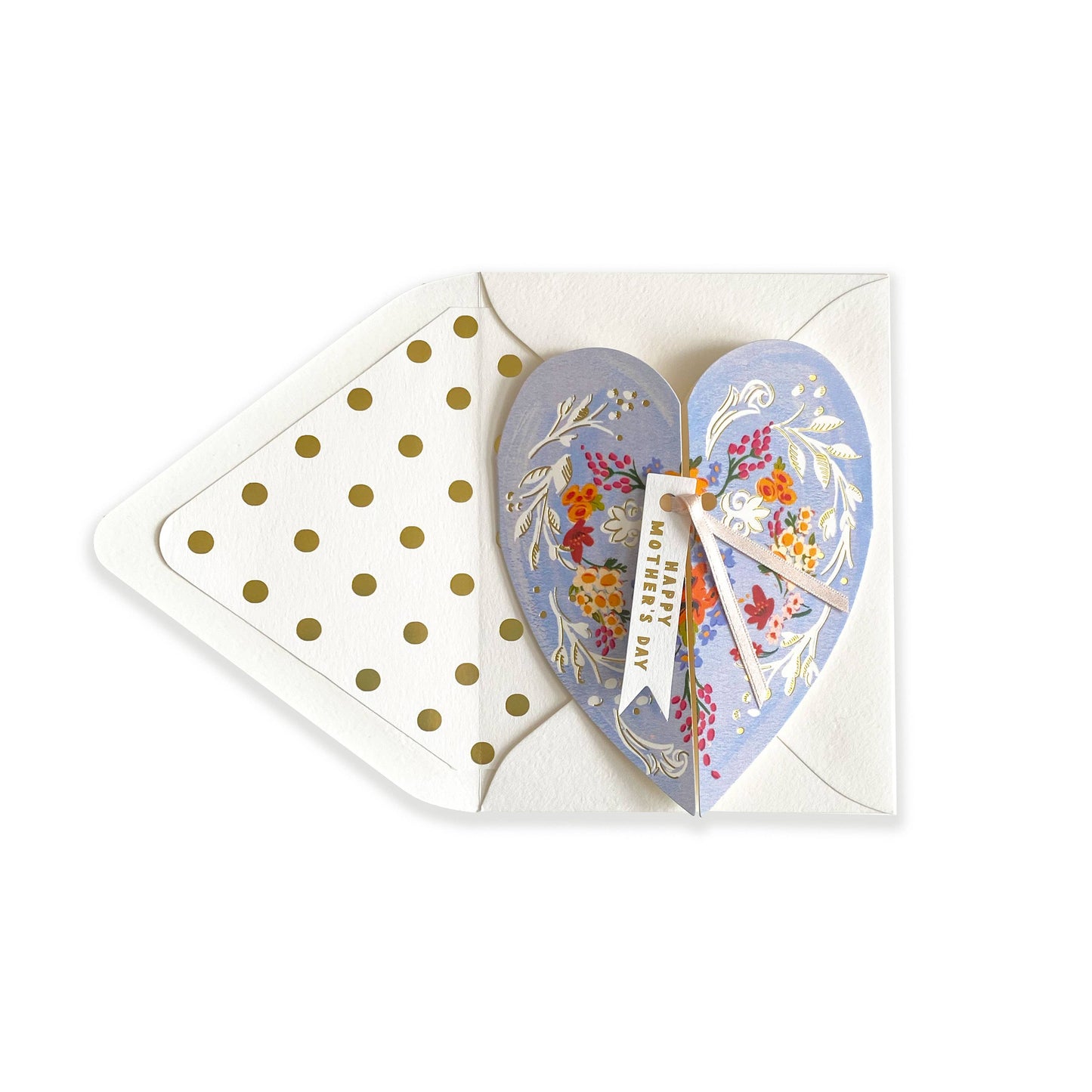 Blue Heart Happy Mother's Day Greeting Card