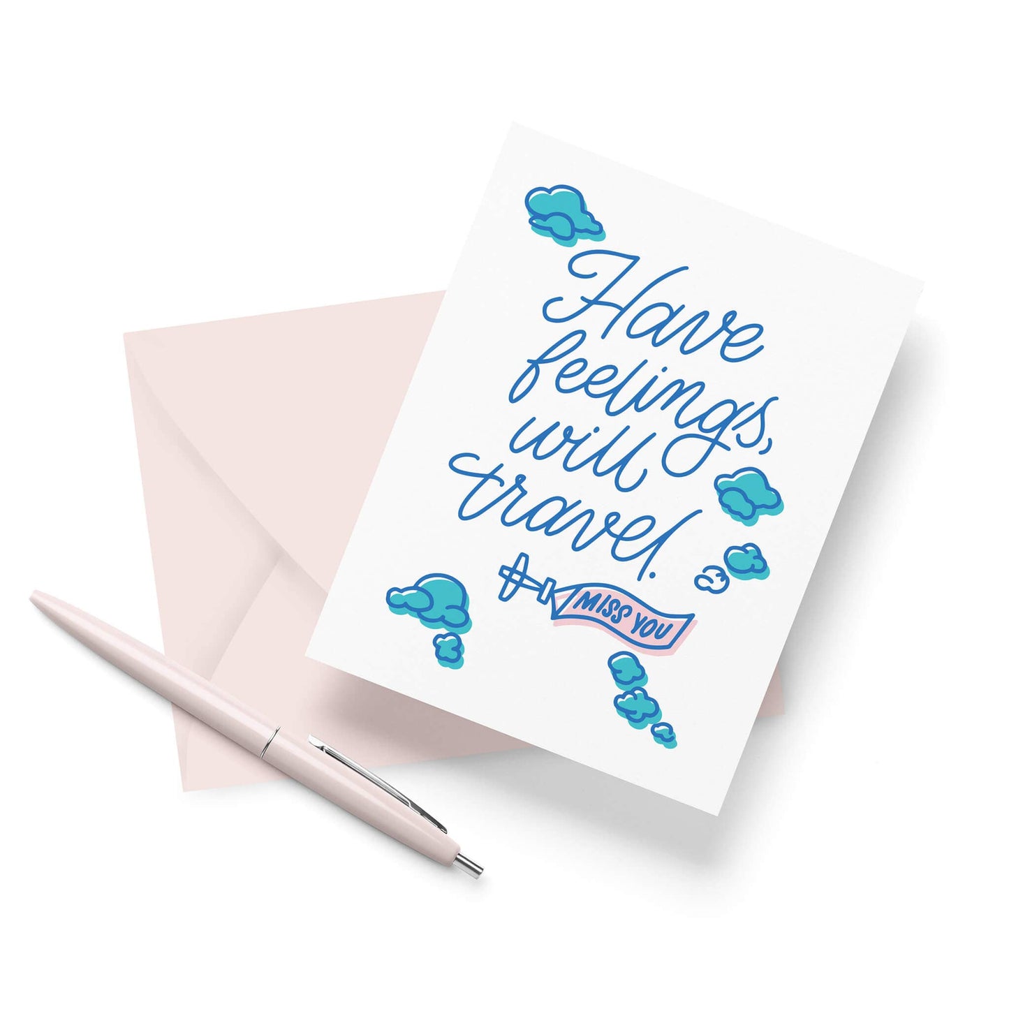 Will Travel - Miss You Letterpress Card