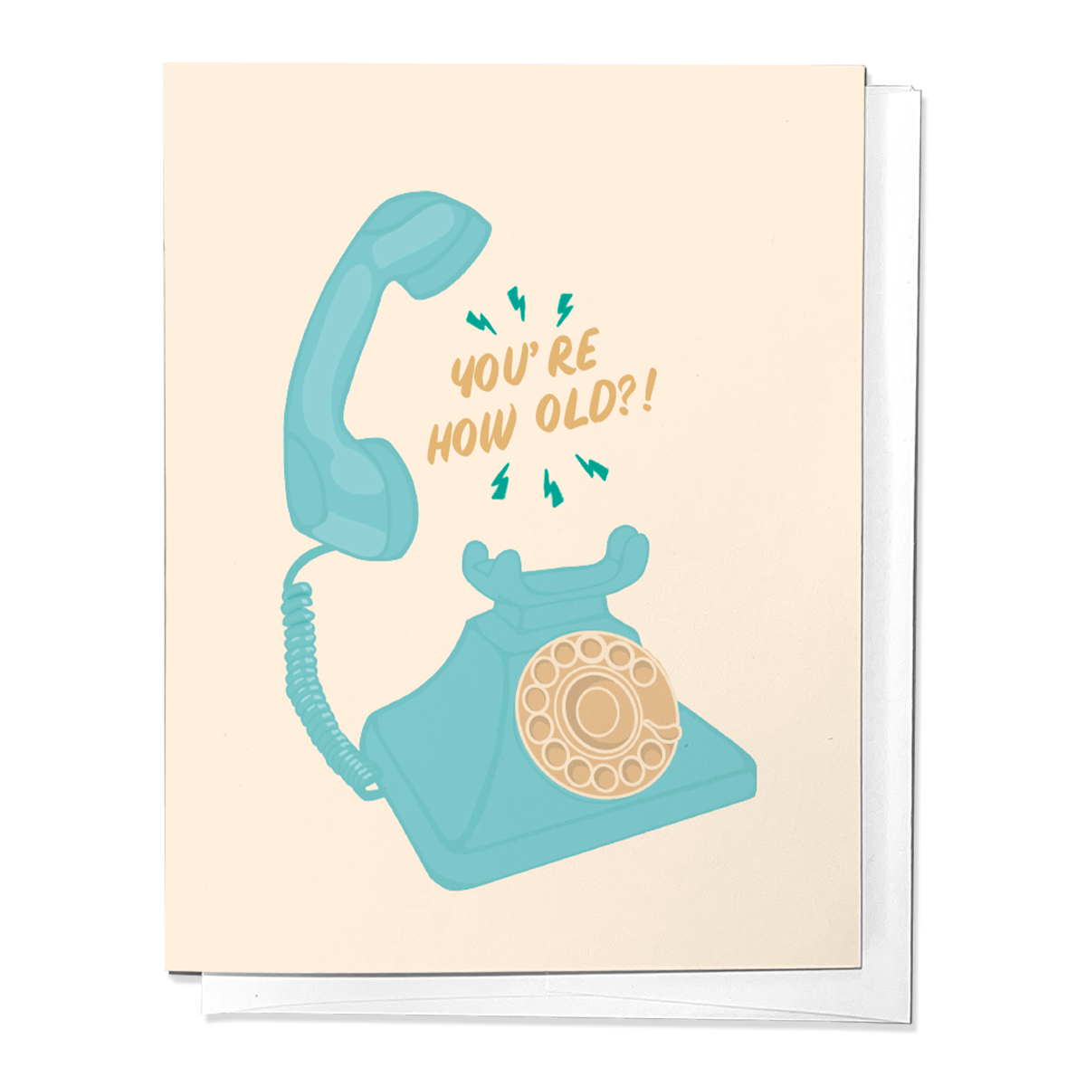 You're How Old Rotary Phone Vintage Birthday Greeting Card