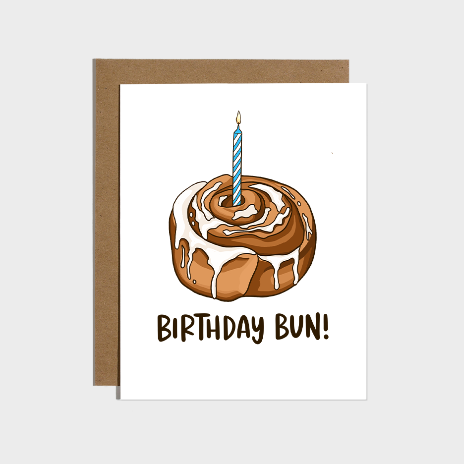 Cinnamon Roll Bun - Birthday Card