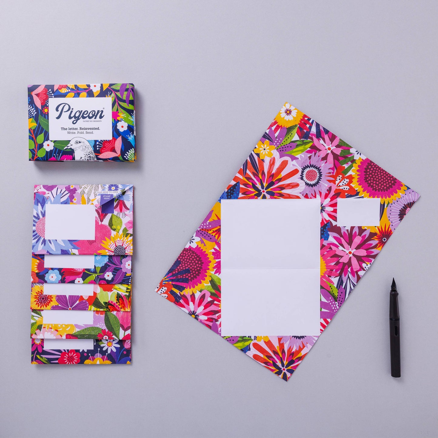 Floral Fantasia - Pigeon Folding Letter Set of 6