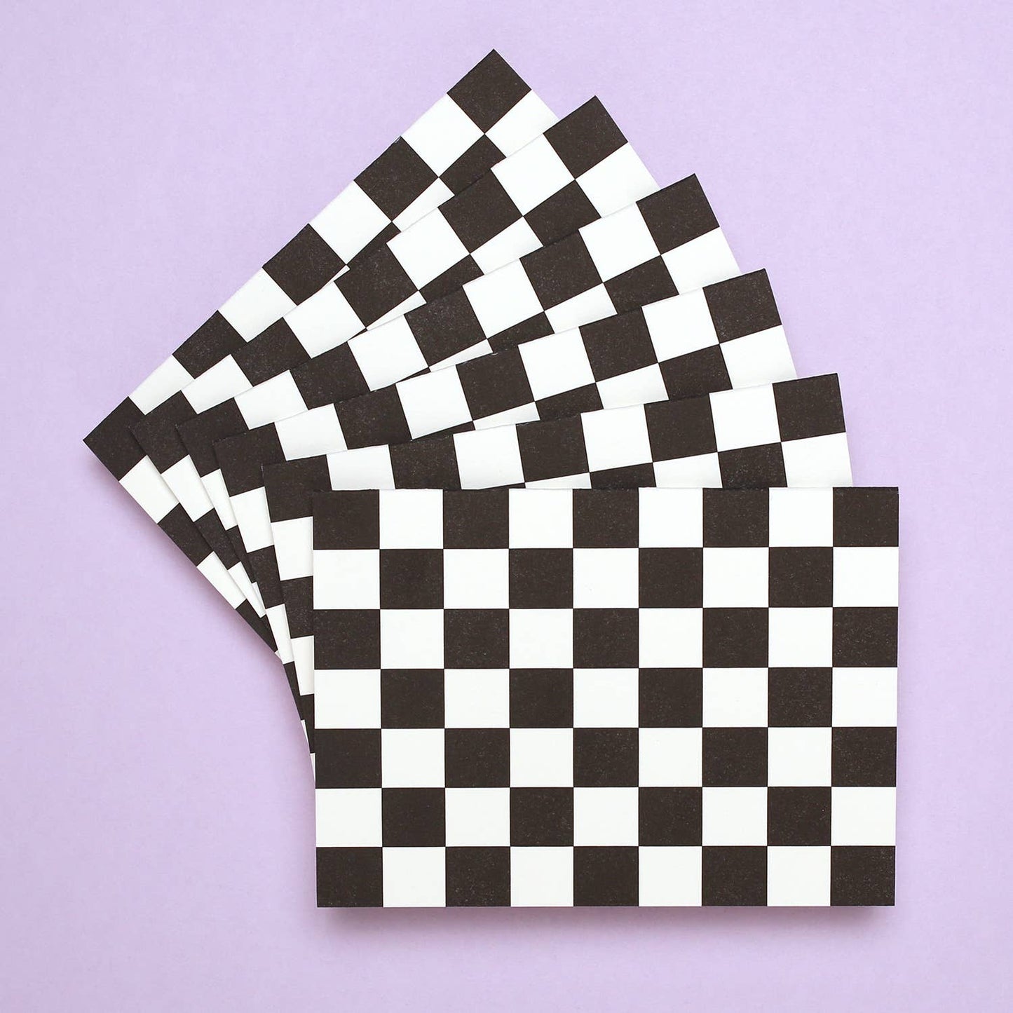 Checker Black Pattern - Letterpress Card Box Set of 6