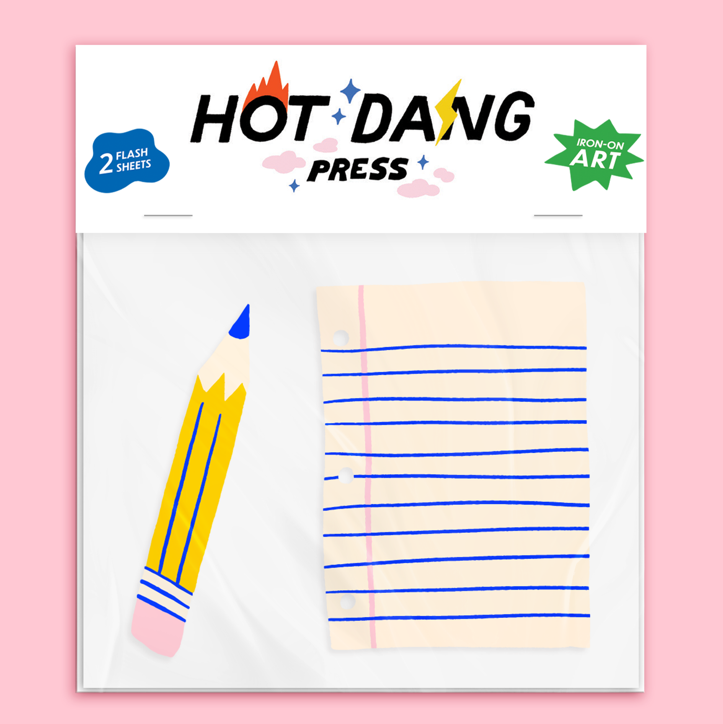 Pencil & Paper Buddies - Iron On Art