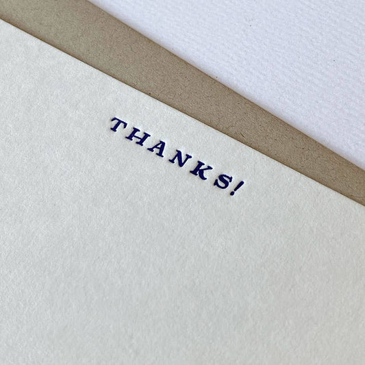 Thanks - Boxed Set of 6 Letterpress Cards