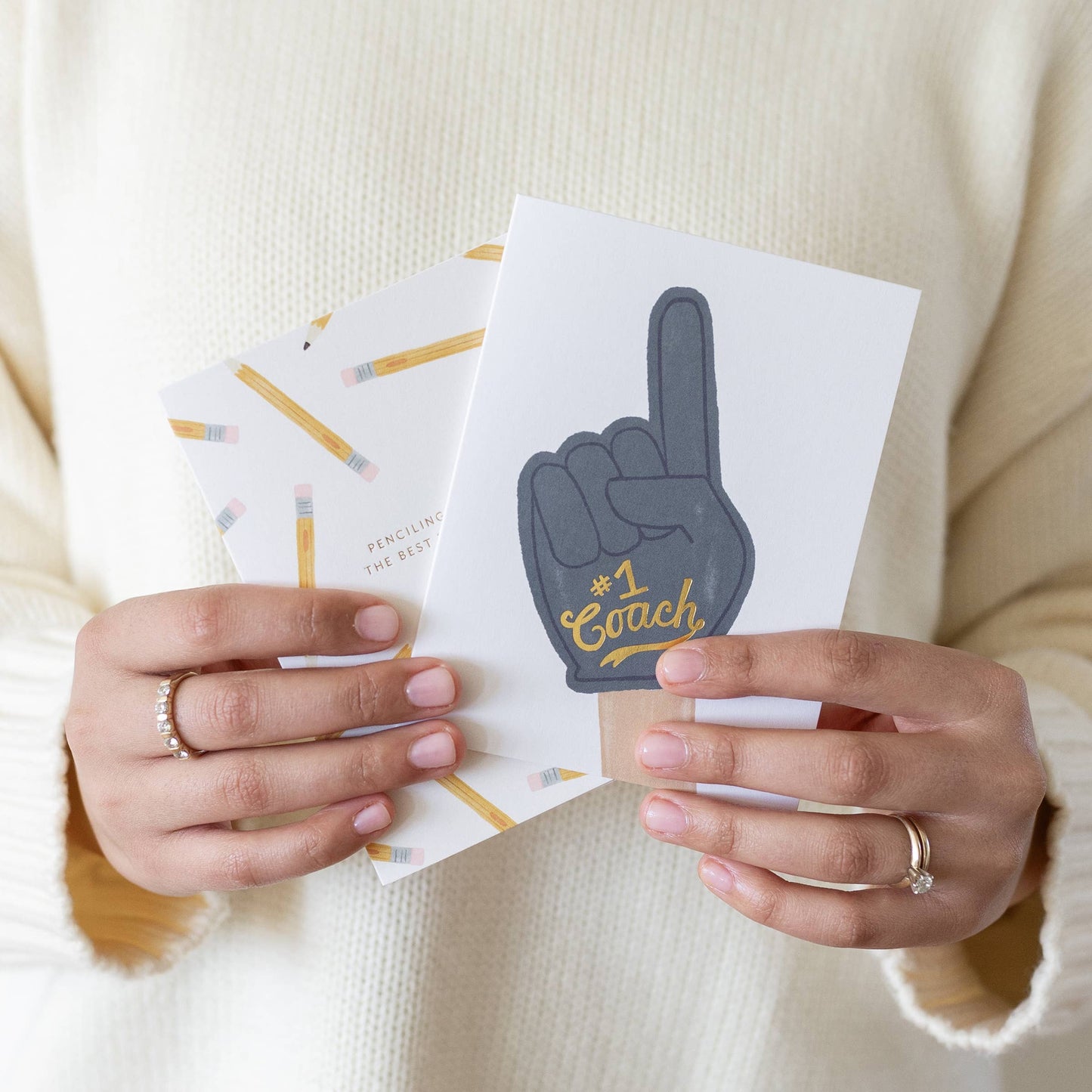No 1 Coach Foam Finger - Teacher Card