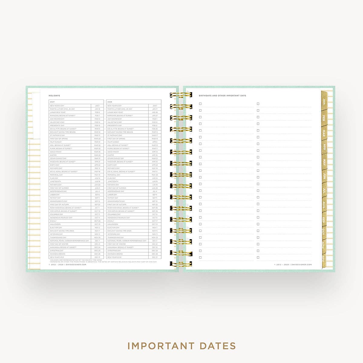2027 Mini Daily Planner: Sage Bookcloth