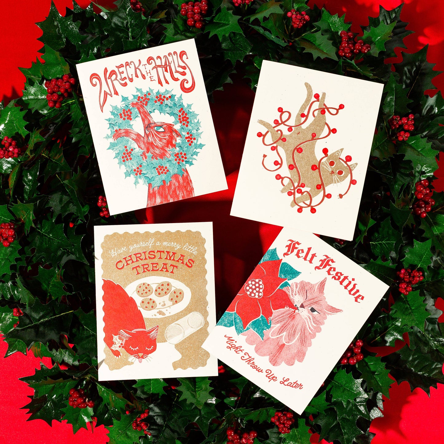 Bromstad Printing Co. - Felt Festive - Risograph Holiday Card