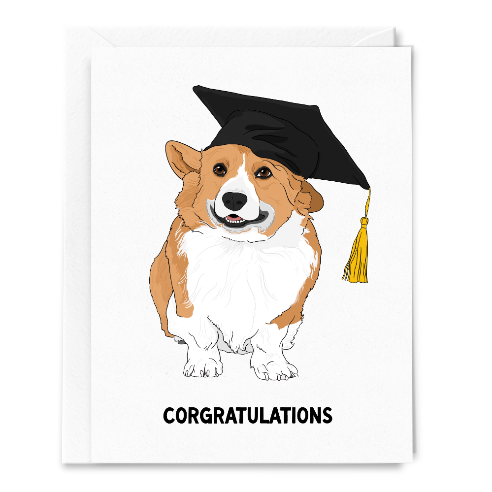 Corgratulations Corgi - Graduation Card