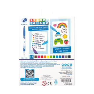 Stamp A Square - Double-Ended Markers - Set of 12