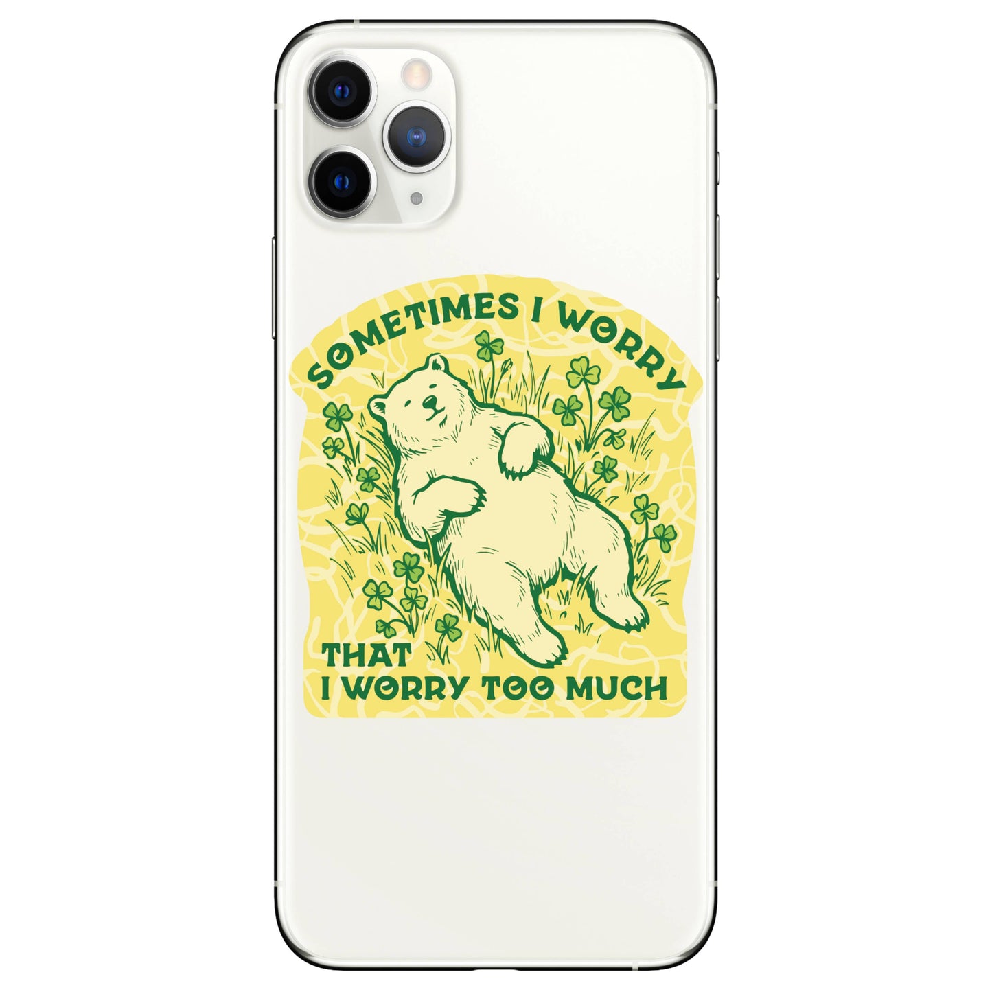 Worry Too Much Bear - Vinyl Sticker