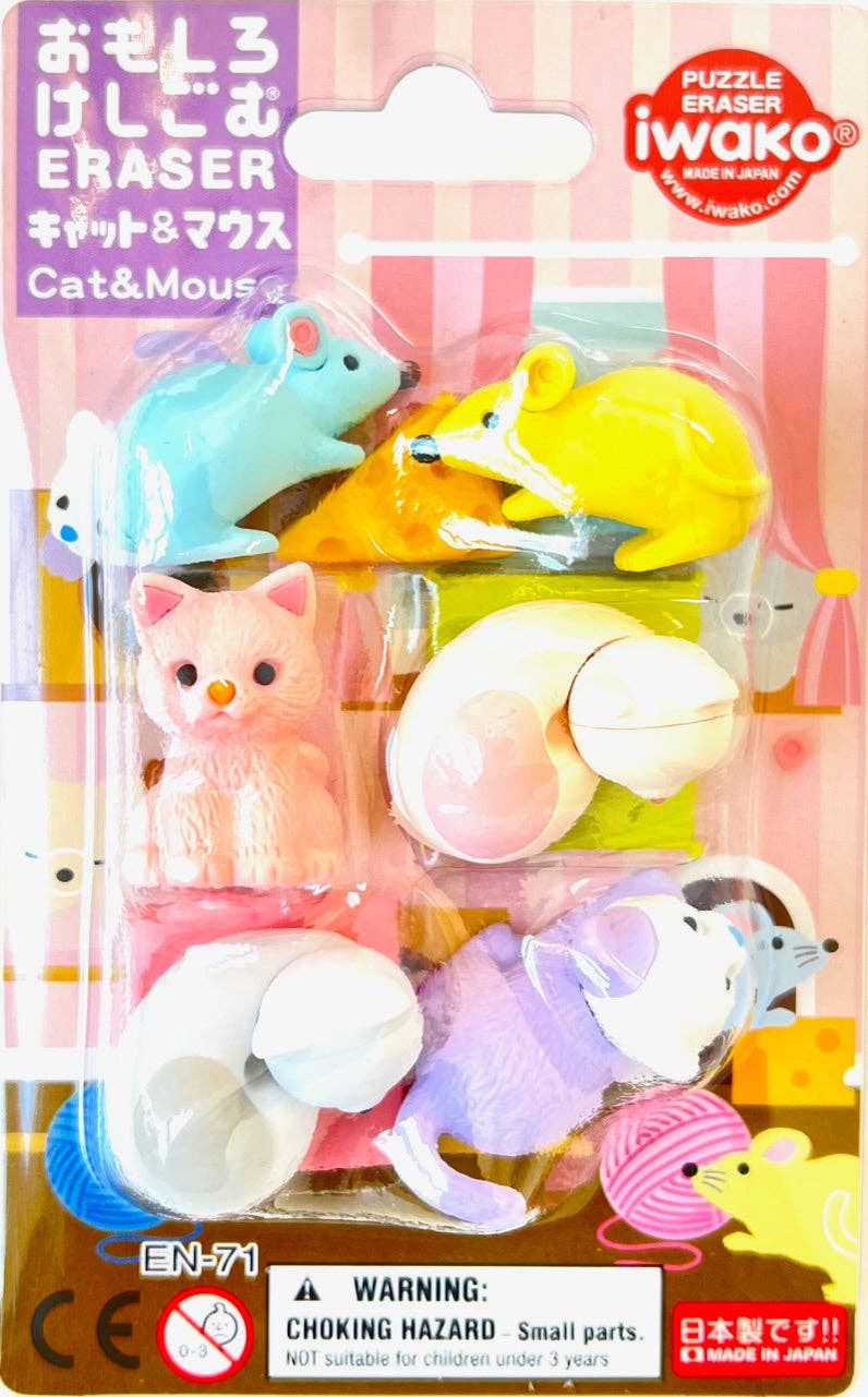 Cat & Mouse Eraser Card