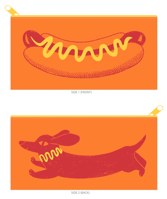 Pier Six Press - Hot Dog/Sausage Dog Canvas Travel Pouch