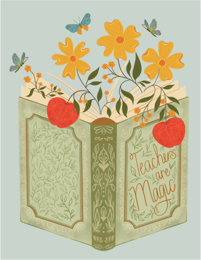 Teacher’s Books of Magic- Whimsical Teacher Appreciation Card