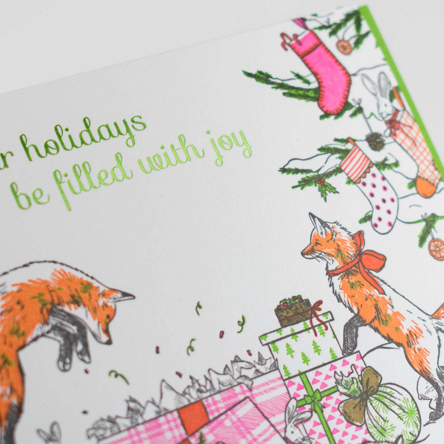 Porchlight Press Letterpress - Foxes' Christmas Morning Card