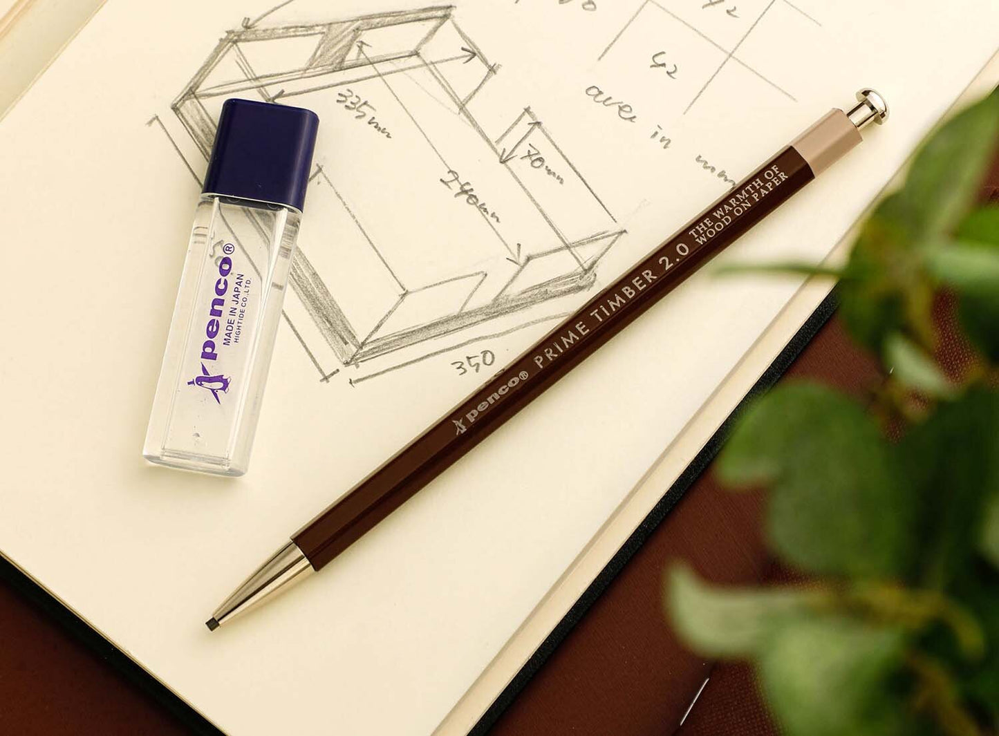 Prime Timber Pencil and Sharpener - Brass Navy